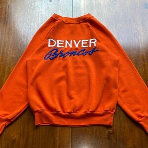 Vintage LOGO 7 Orange Denver Broncos Crewneck Sweater Size S